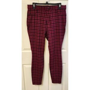 Women Time And True Pink And Black Checkered Jeggin Denim Size L 12-14 NWOT